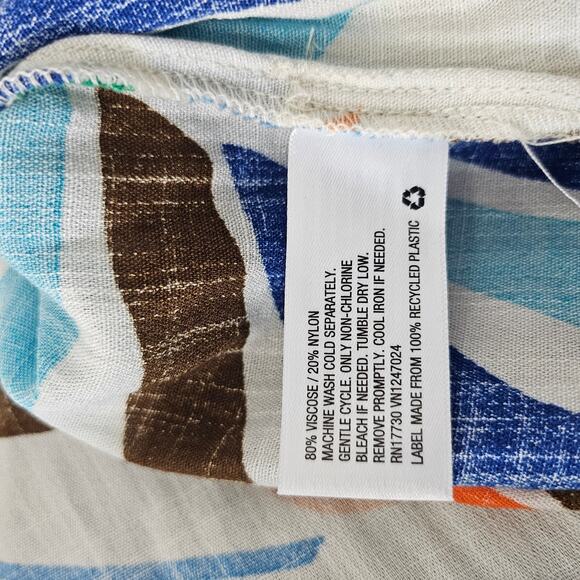 tabitha brown Women's Botanical Print Cover Up Shirtdress sz M - Picture 8 of 11